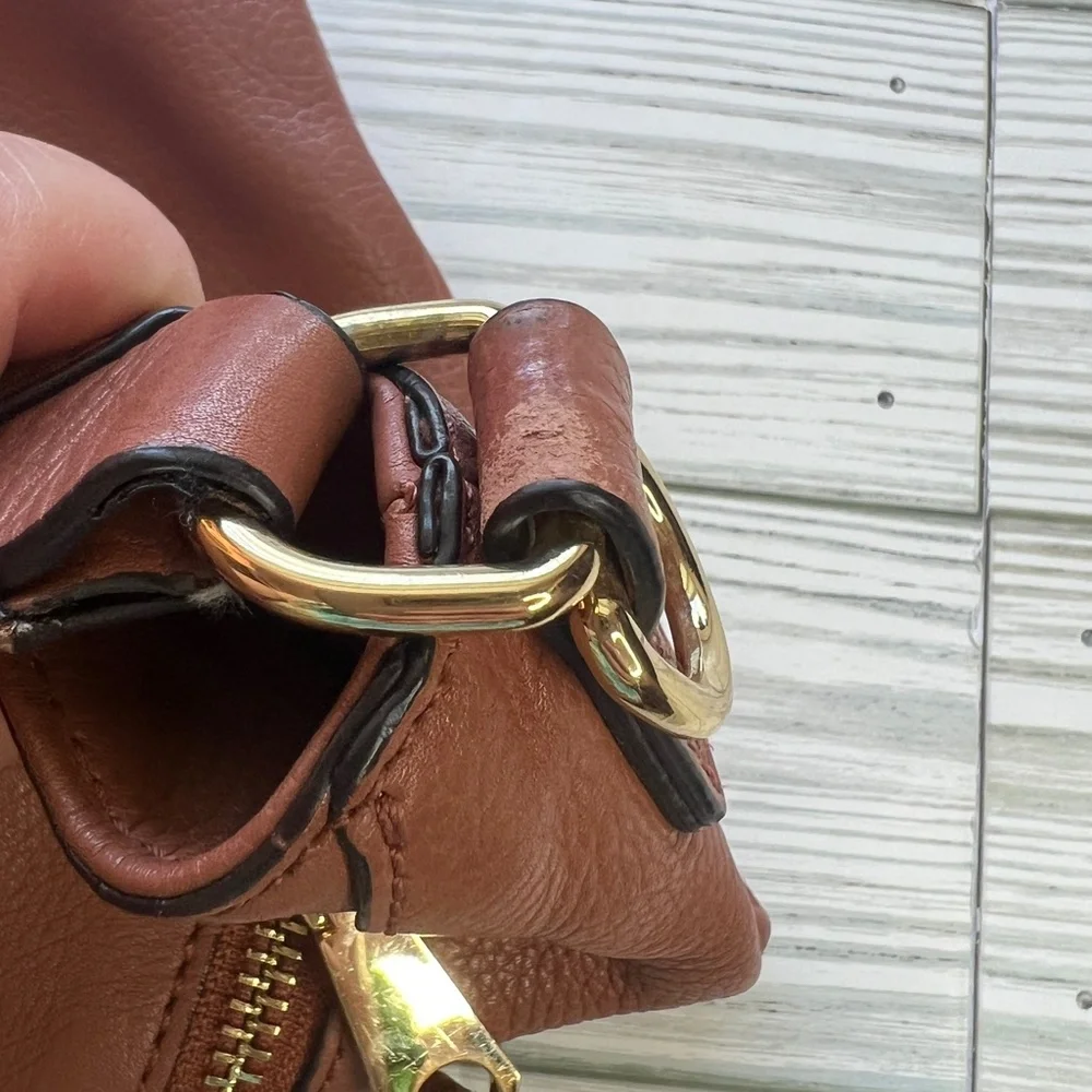 Rebecca‎ Minkoff Brown Leather Moto Hobo Tassel Fringe Shoulder Bag